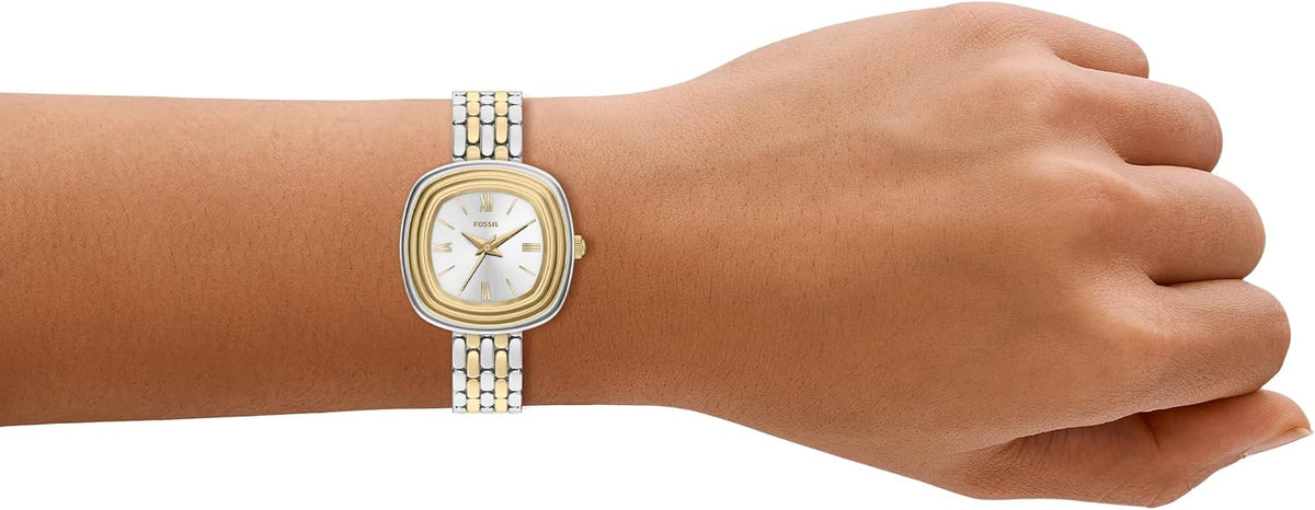 Fossil Reloj Emerson de acero inoxidable con tres manecillas para mujer