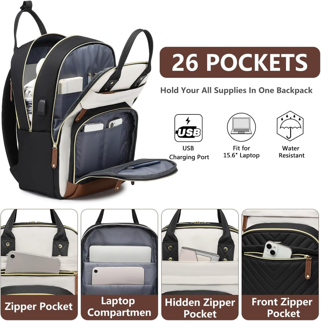 Mochila para mujer de 15.6 pulgadas, mochila para computadora portá...