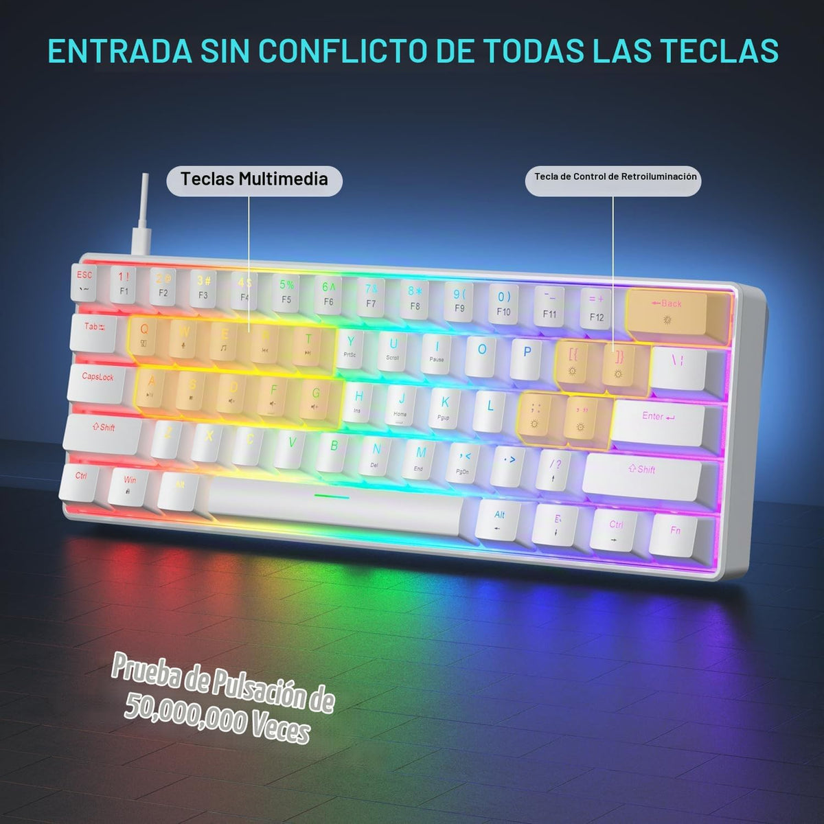 BlueFinger Combo de teclado y mouse mecánicos para juegos 60% \u201...
