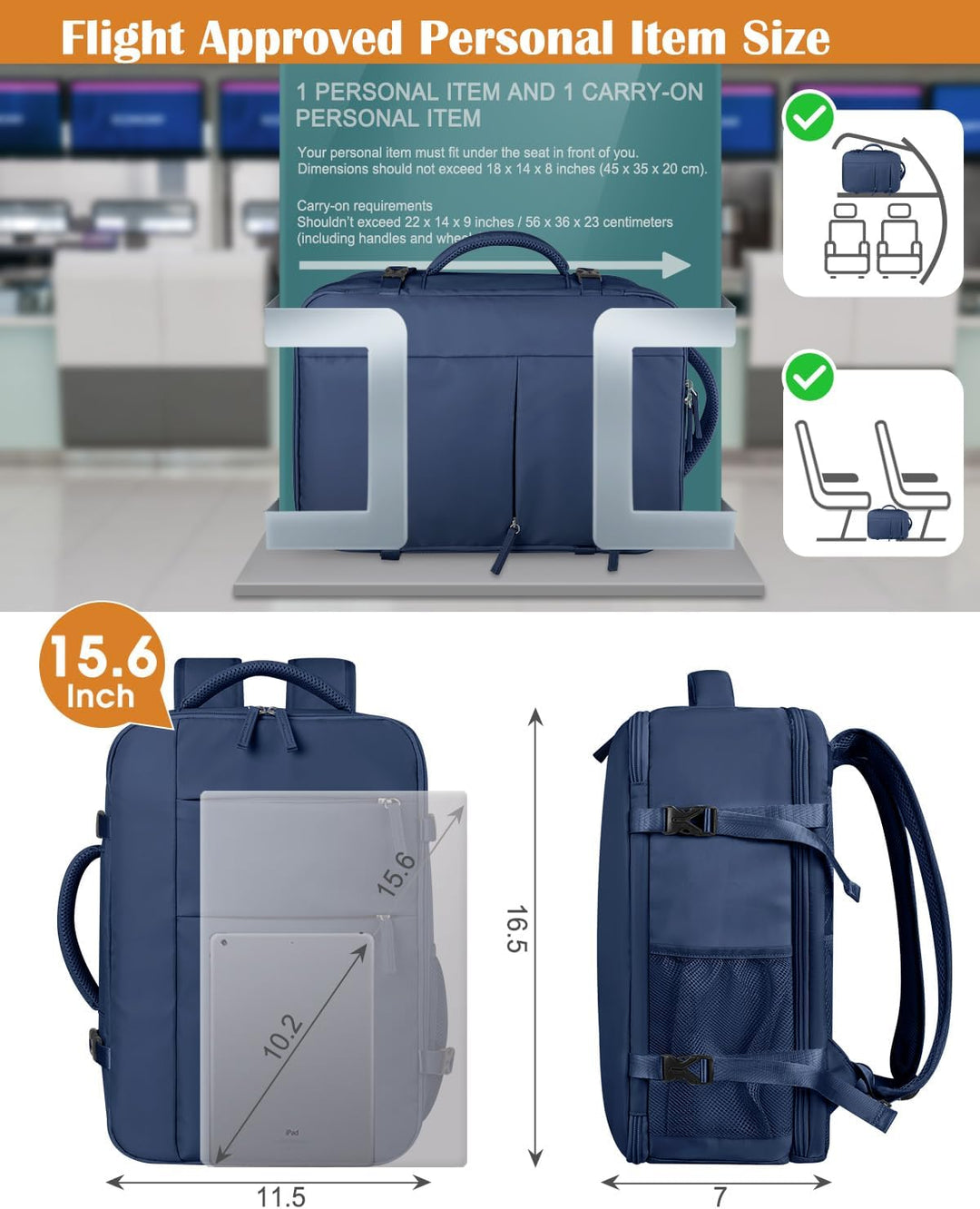 Mochila de viaje Capolo para mujeres y hombres, mochila impermeable...