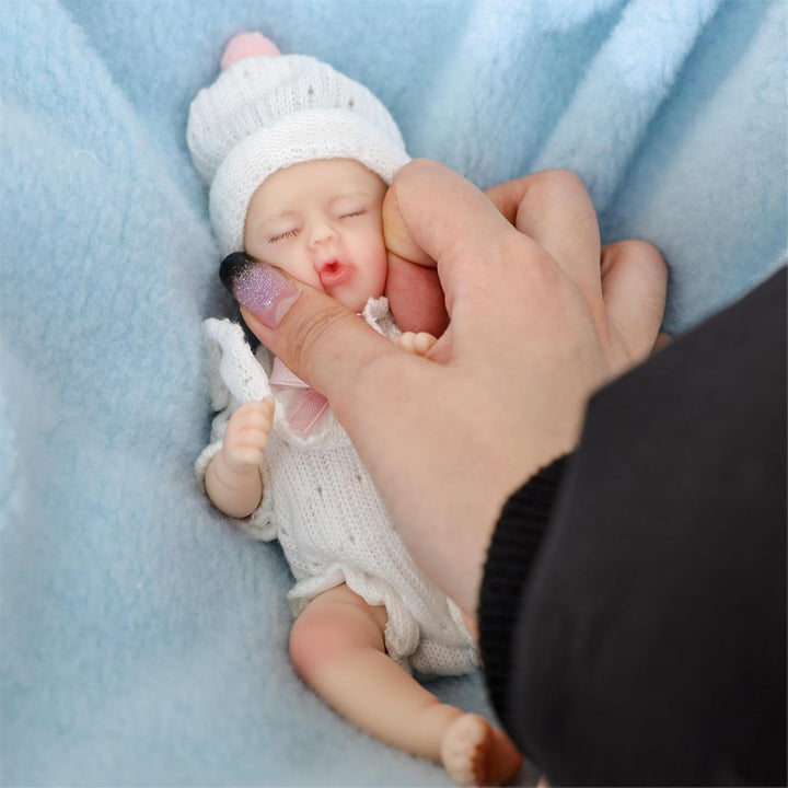 Cloveray Muñeca de bebé Reborn de silicona de 8 pulgadas, suave al...
