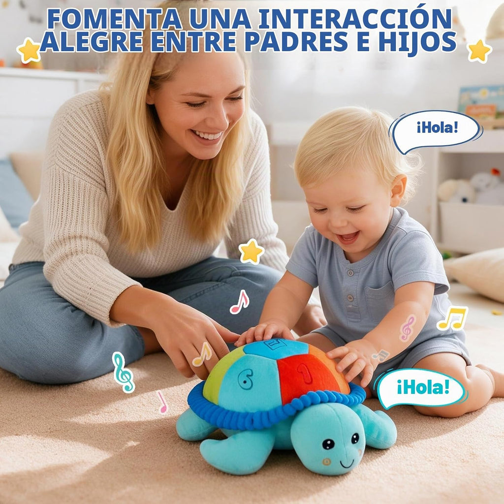 Peluche interactivo que arrastra la tortuga, juguete sensorial