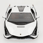 Bburago - Lamborghini Sian FKP 37, 1:18 escala de coche de metal a escala, blanco, 3+