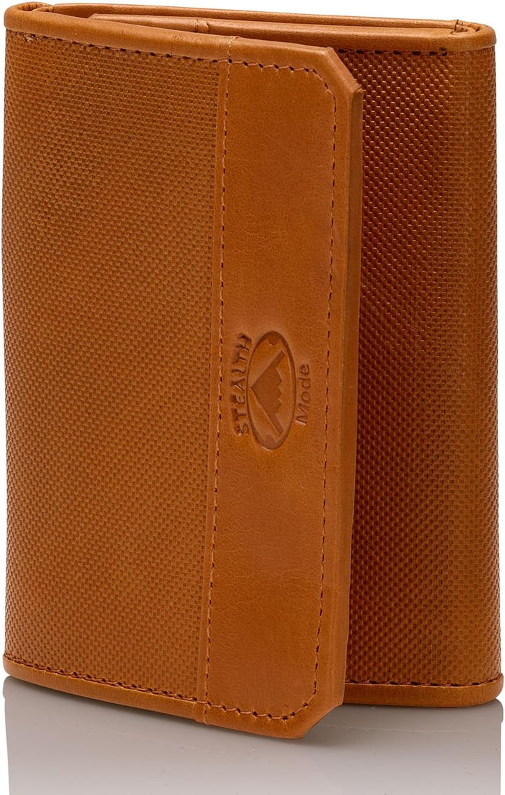 Stealth Mode Cartera triple de piel con bloqueo RFID para hombre, b...