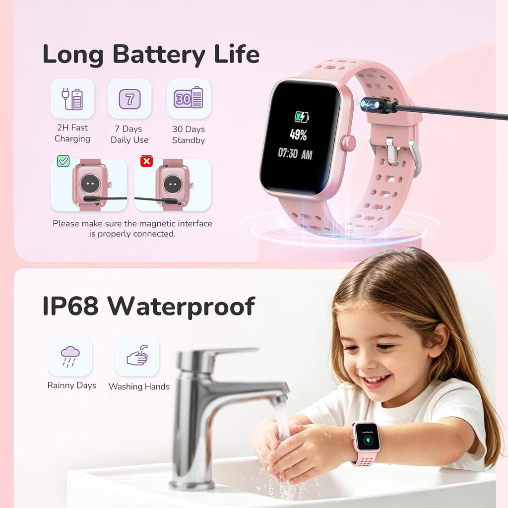 ENOMIR Reloj inteligente para niñas con monitor de salud, pista de