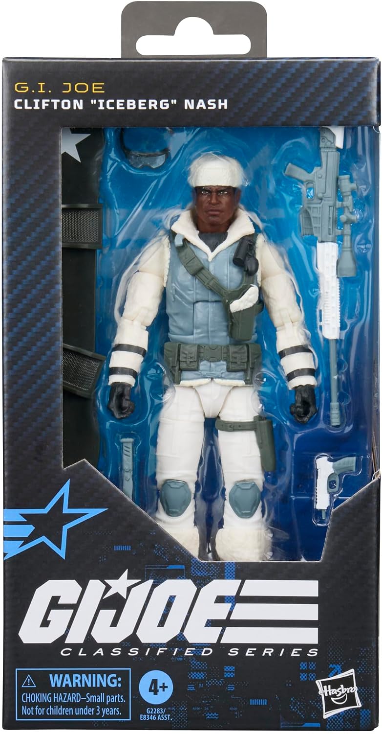 G.I. Joe Classified Series #207, Clifton Iceberg Nash, juego de figuras de acción coleccionables de 6 pulgadas con 6 accesorios