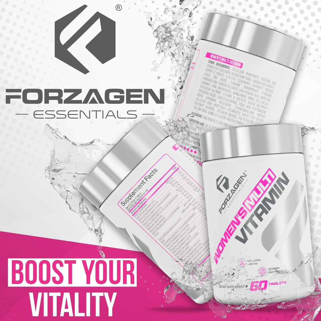 Forzagen Essentials - Multivitaminas con colágeno y biotina para mu...
