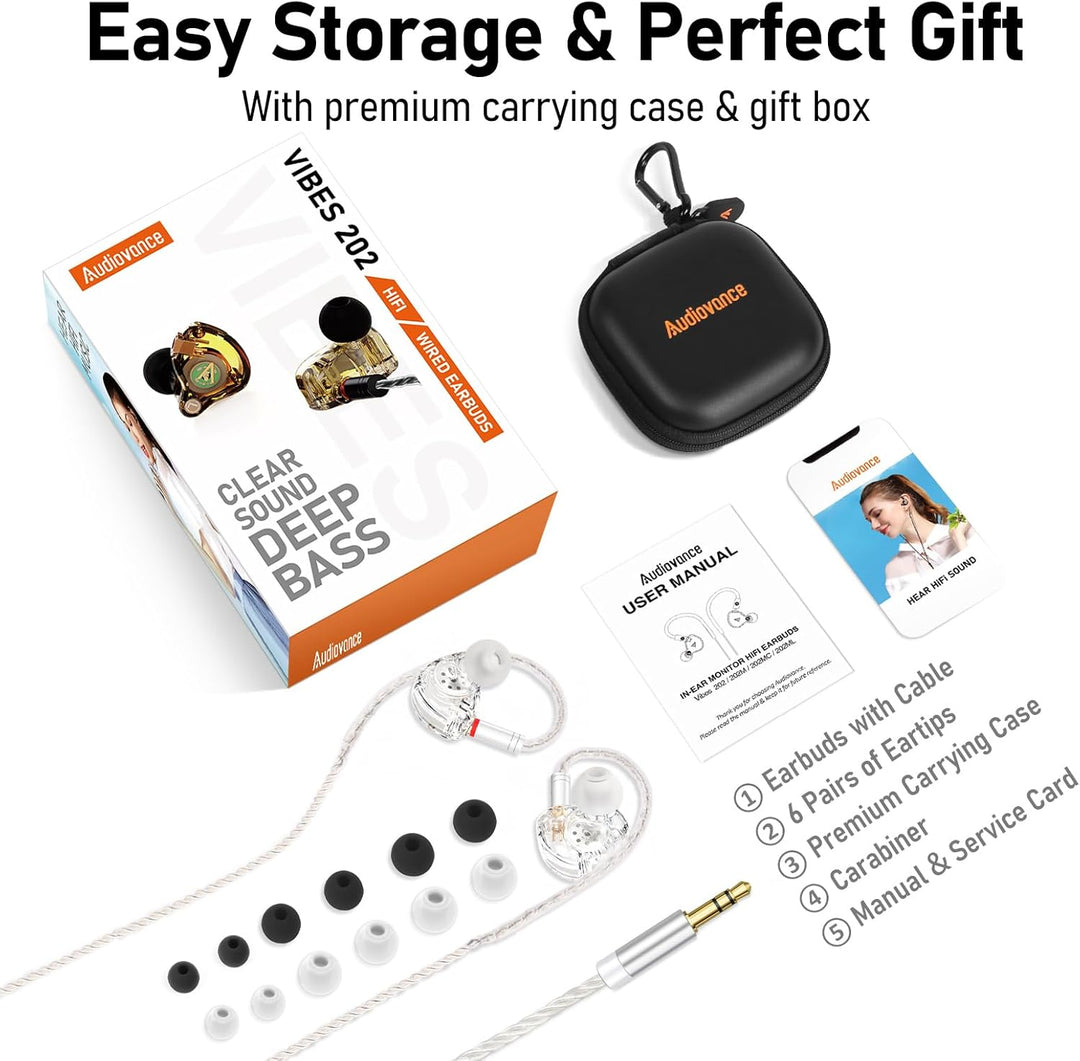 Vibes - Auriculares con cable 202M - Auriculares HiFi in Ear Monito...