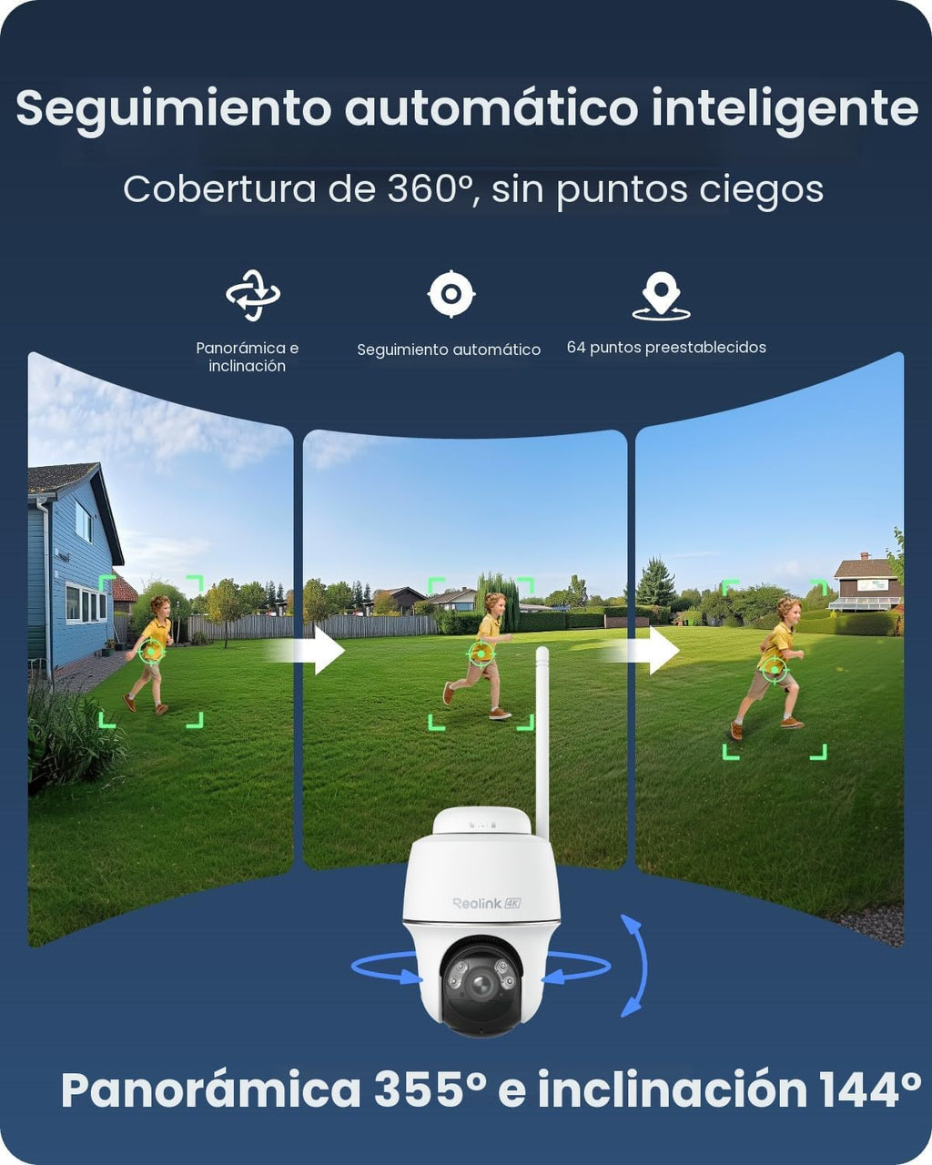 REOLINK Argus PT Ultra 4K - Cámara de seguridad solar para exteriores, Kit de 2 cámaras