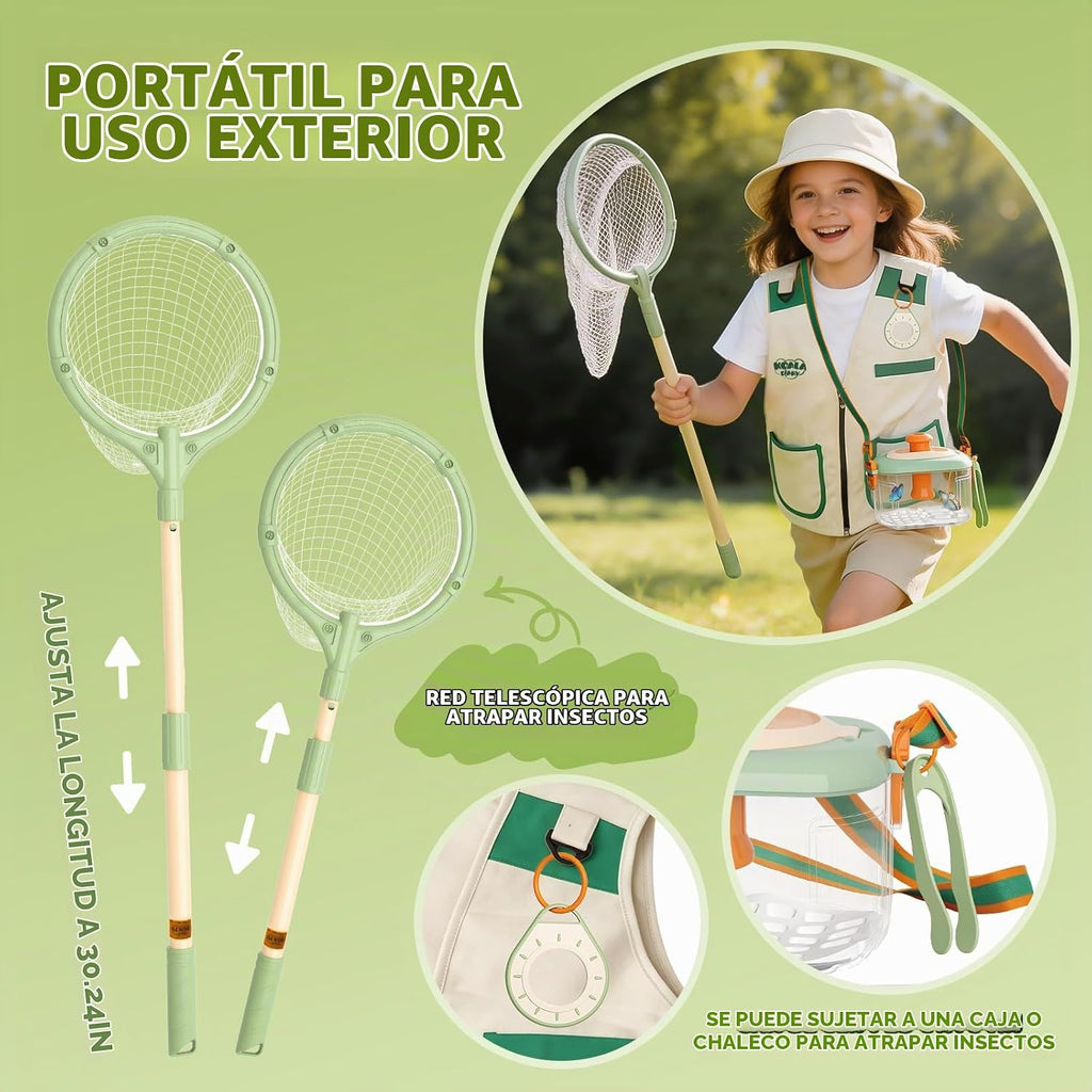 Kit de explorador de 27 piezas para niños y kit para atrapar insectos (a partir de 3 años)
