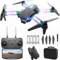 BEZGAR Drone con luces LED para adultos y niños principiantes, negro