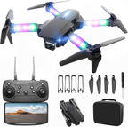 BEZGAR Drone con luces LED para adultos y niños principiantes, negro