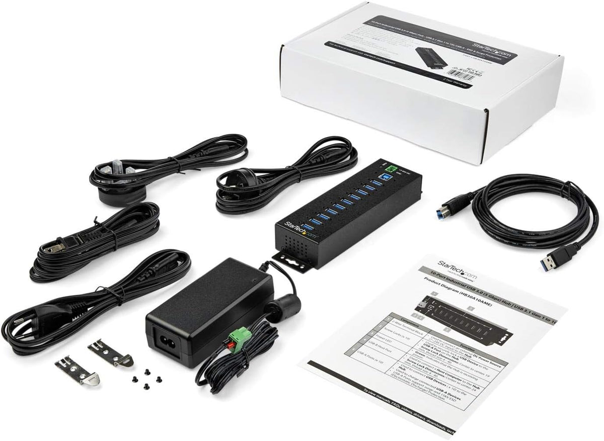 StarTech.com, HB30A10AME, hub USB 3.0 de 10 puertos, alimentado