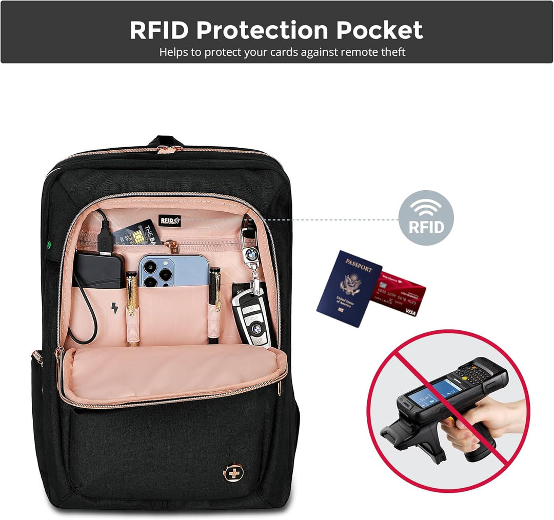 Swissdigital - Mochila de diseño para laptop de negocios para mujer...