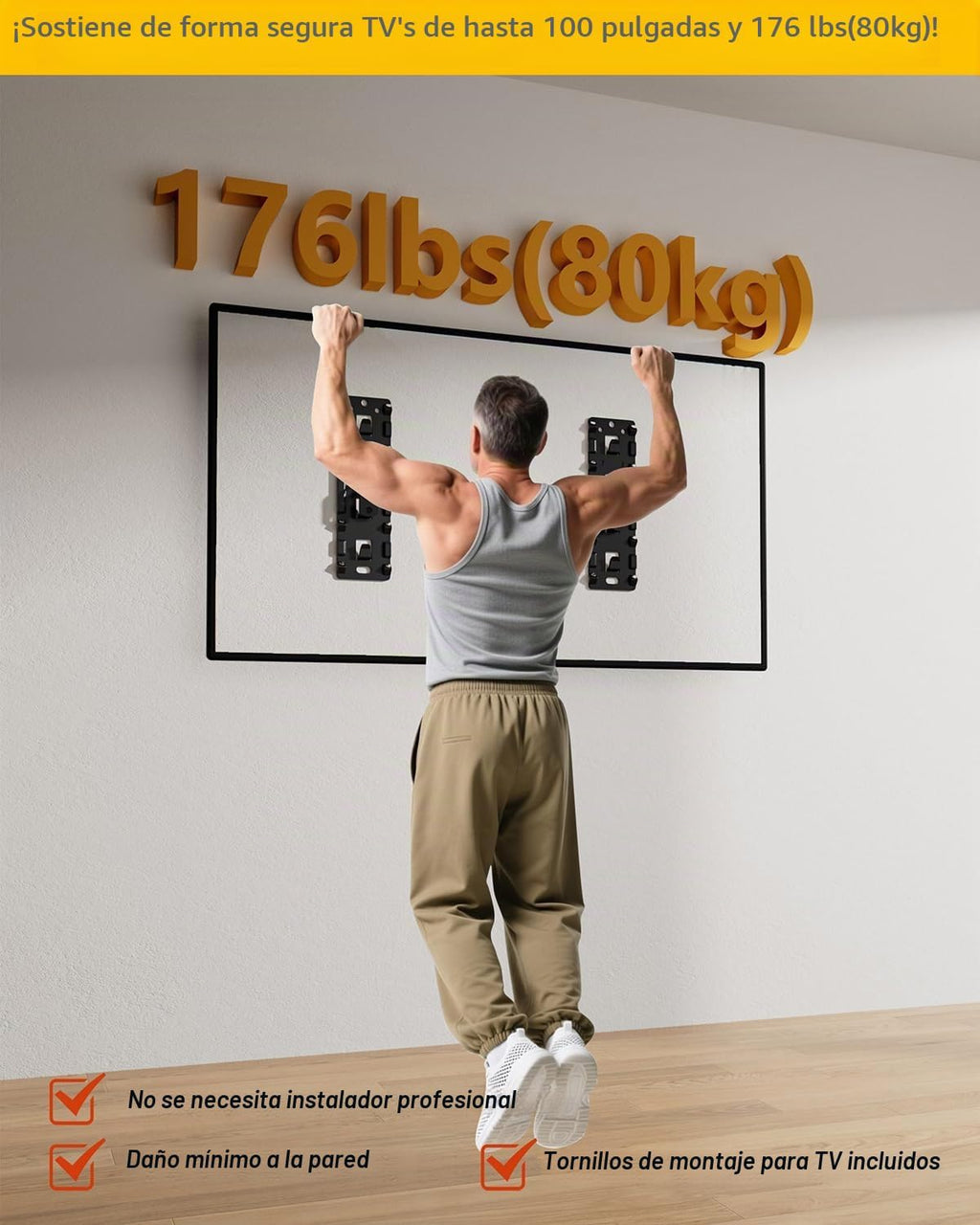 FORGING MOUNT Soporte de pared para TV sin perno para televisores de 26 a