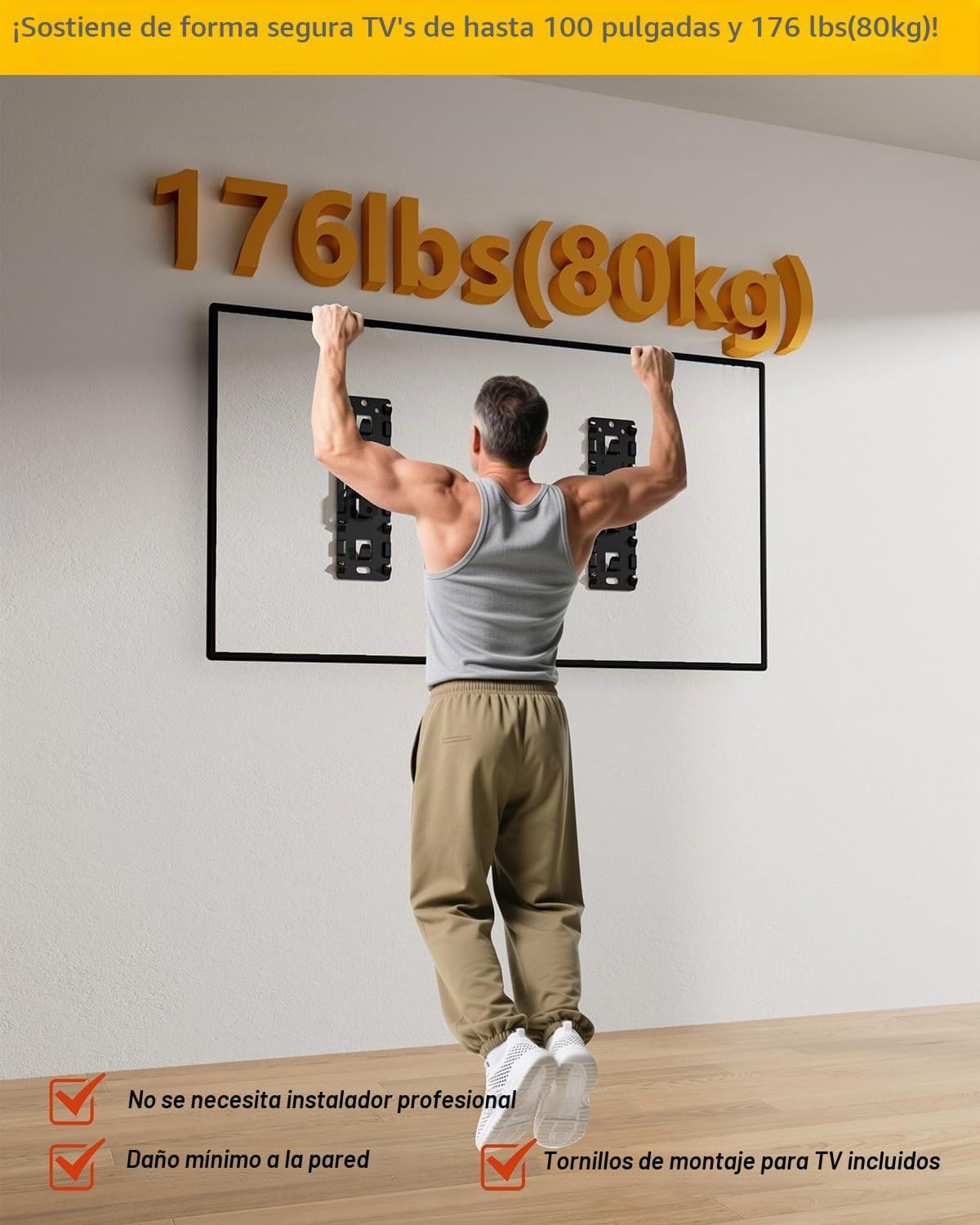 FORGING MOUNT Soporte de pared para TV sin perno para televisores de 26 a