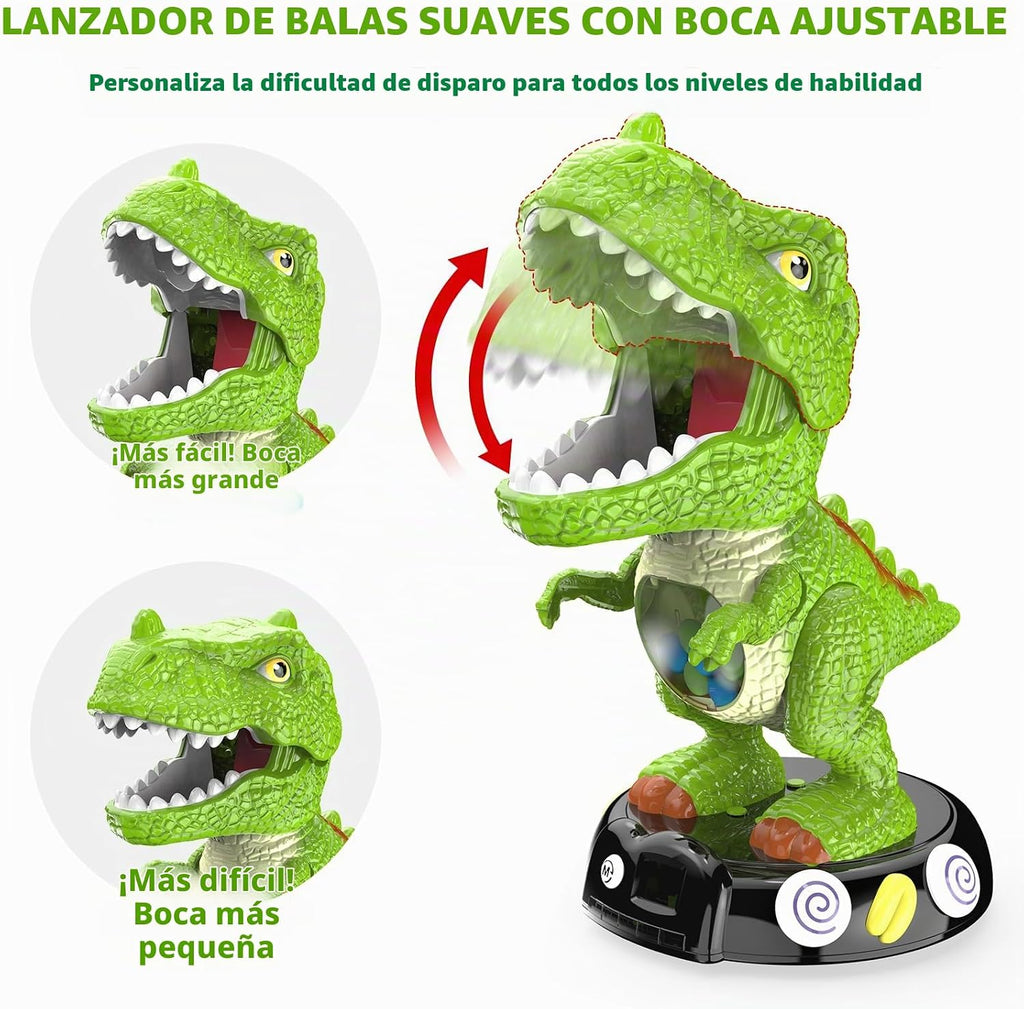 EagleStone - Juguete de tiro de dinosaurio en movimiento, juego de objetivo T-Rex con 2 pistolas de aire