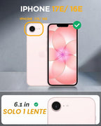 Miracase - Funda para iPhone 17e y iPhone 16e, teléfono de cuerpo completo con protector de pantalla de vidrio integrado, [magnético con MagSafe] funda militar a prueba de caídas 17 E/16 E, color rosa