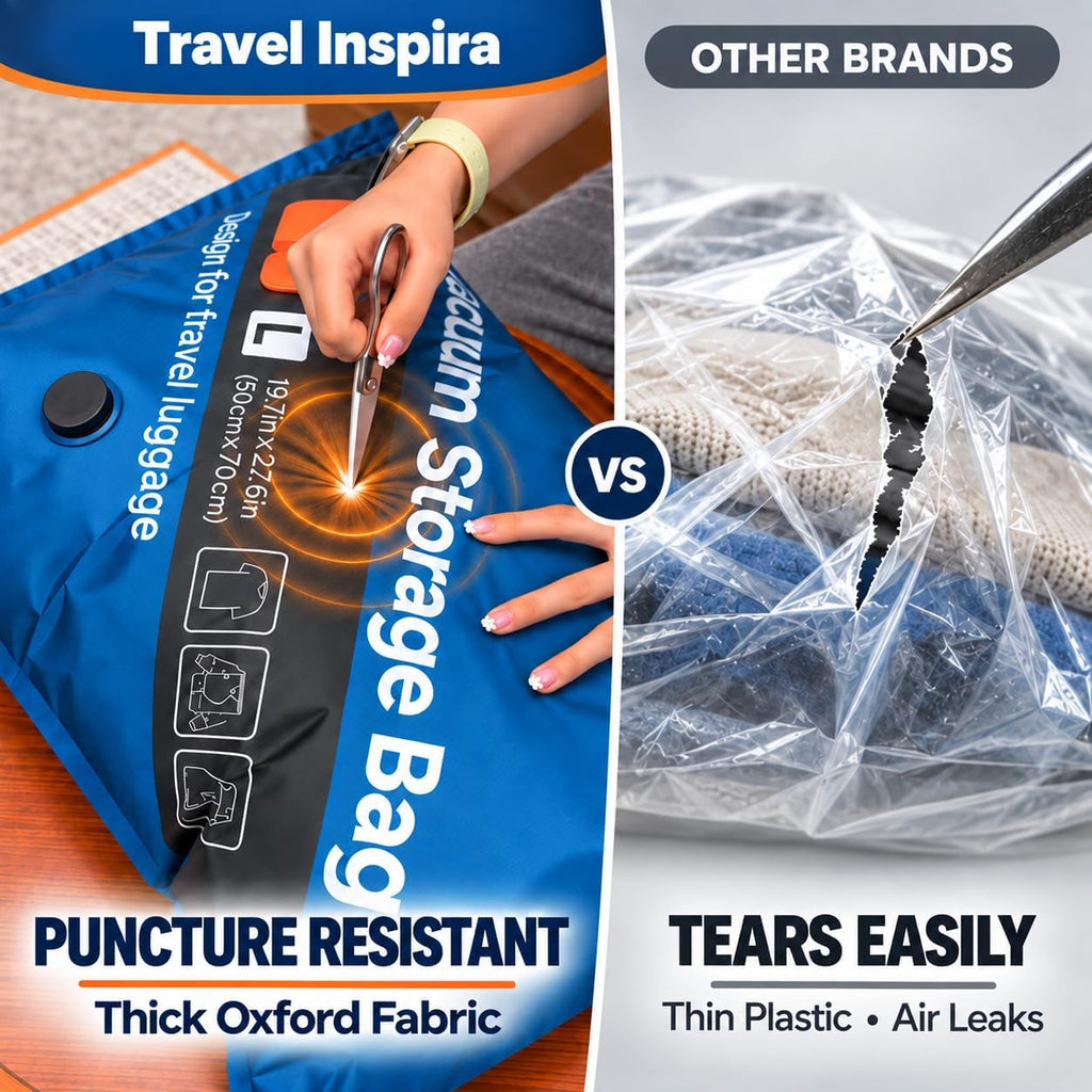 Bolsas de almacenamiento al vacío de tela Oxford para viajes, desgarro y