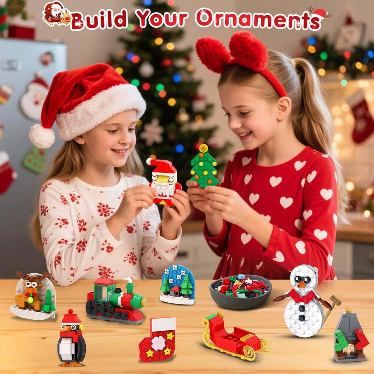 HOGOKIDS Calendario de Adviento adornos de Navidad juego