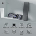 Keychron Q6 Pro Teclado mecánico inalámbrico Bluetooth de aluminio completo, perilla programable QMK/VIA de tamaño completo, botón programable KSA de doble disparo PBT Keycap Interruptor de plátano