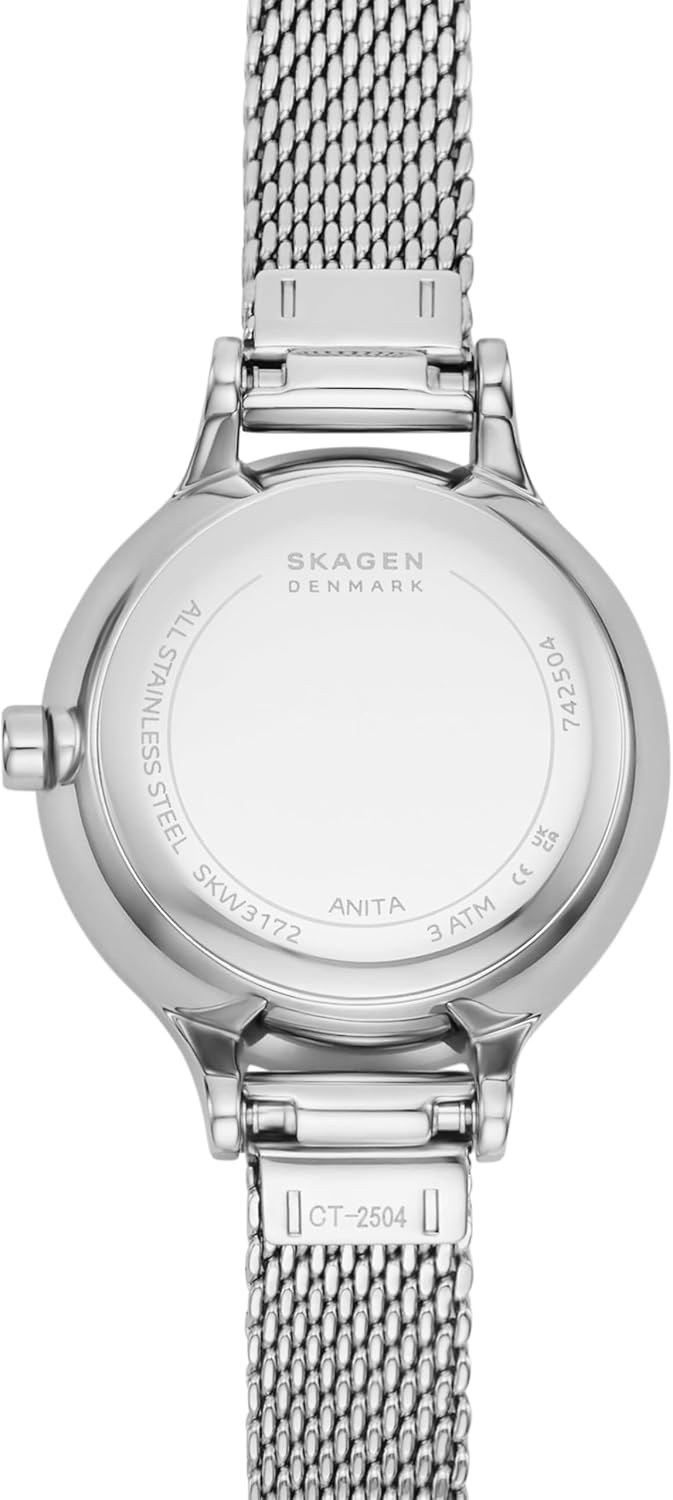 Reloj Skagen Anita para mujer con pulsera de acero inoxidable, malla o correa de cuero