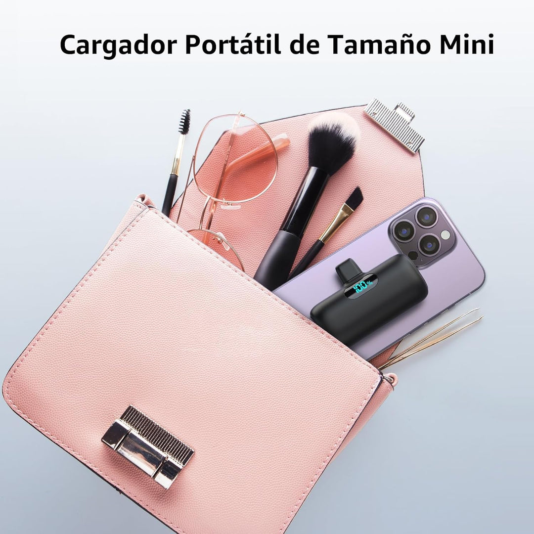 Mini Cargador Portátil USB C Power Bank, Paquete de Batería Mejorad...