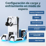PS5\/Slim\/Pro Stand and Cooling Station with LED Controller Chargi...