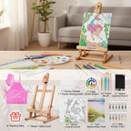 Juego de caballete de mesa para niños, kits de pintura de caballete de arte portátil