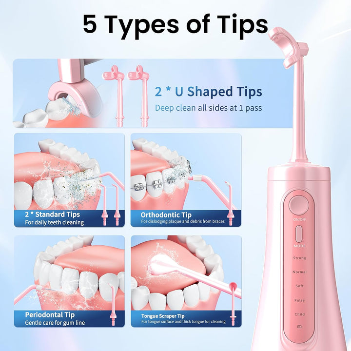 DUCARD Irrigador dental inalámbrico para dientes, boquilla en forma...