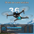 Drone 2K con cámara para adultos y principiantes, mini dron con 2 baterías