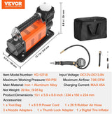 VEVOR Compresor de Aire de 12V de Alta Resistencia - con Medidor de...