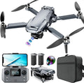 Drone GPS con cámara 4K UHD para adultos, alcance de 1640 pies, retorno automático a casa, sígueme, cardán de 3 ejes, aplicación y control remoto, amarillo