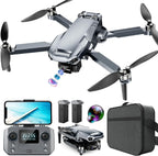 Drone GPS con cámara 4K UHD para adultos, alcance de 1640 pies, retorno automático a casa, sígueme, cardán de 3 ejes, aplicación y control remoto, amarillo