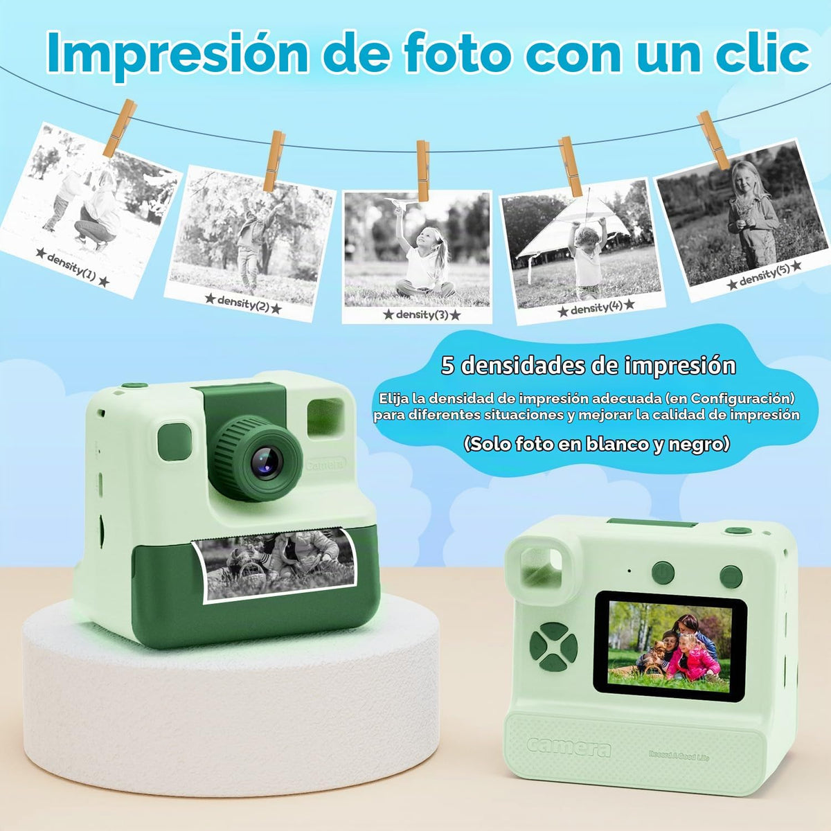 Impresión instantánea de cámara para niños, regalos de cumpleaños de