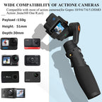 Hohem iSteady Pro 4 Estabilizador de cardán de acción de 3 ejes para GoPro 13/12/11/10/9/8/7/6/5, para DJI Osmo Action y otras cámaras de acción, Bluetooth y control de cable, a prueba de salpicaduras