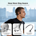 Auriculares de conducción ósea 2026, auriculares Bluetooth 6.0 de oreja abierta, auriculares deportivos inalámbricos IPX5 impermeables, batería de 10 horas de duración de reproducción para