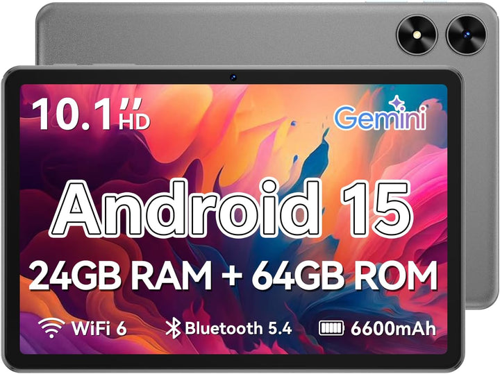 SHARECLOUD Tablet de 10.1 pulgadas, tableta Android 15 con funda, 2...