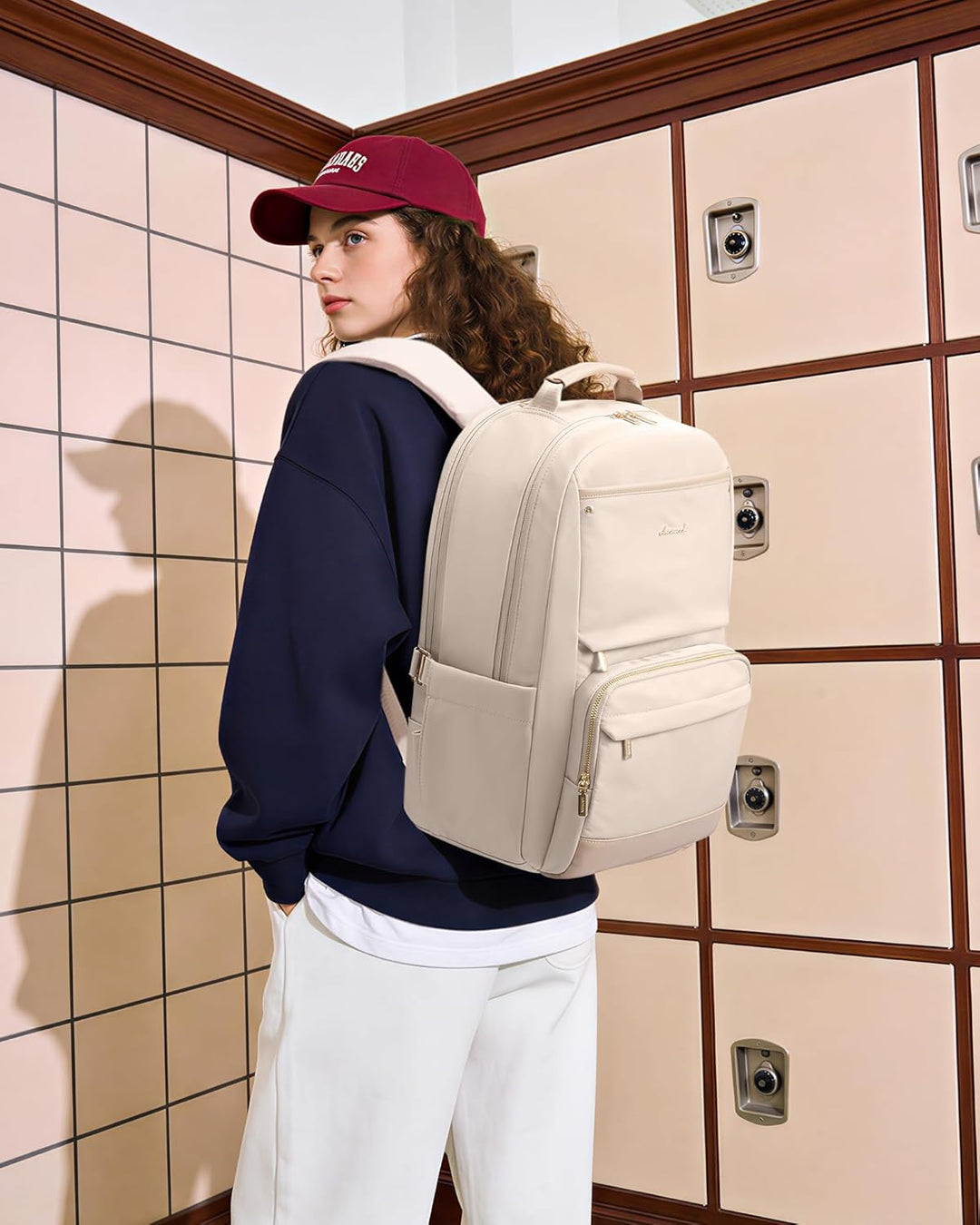 LOVEVOOK Mochila de viaje para mujer, Desnudo\/, 15,6 pulg., Mochil...