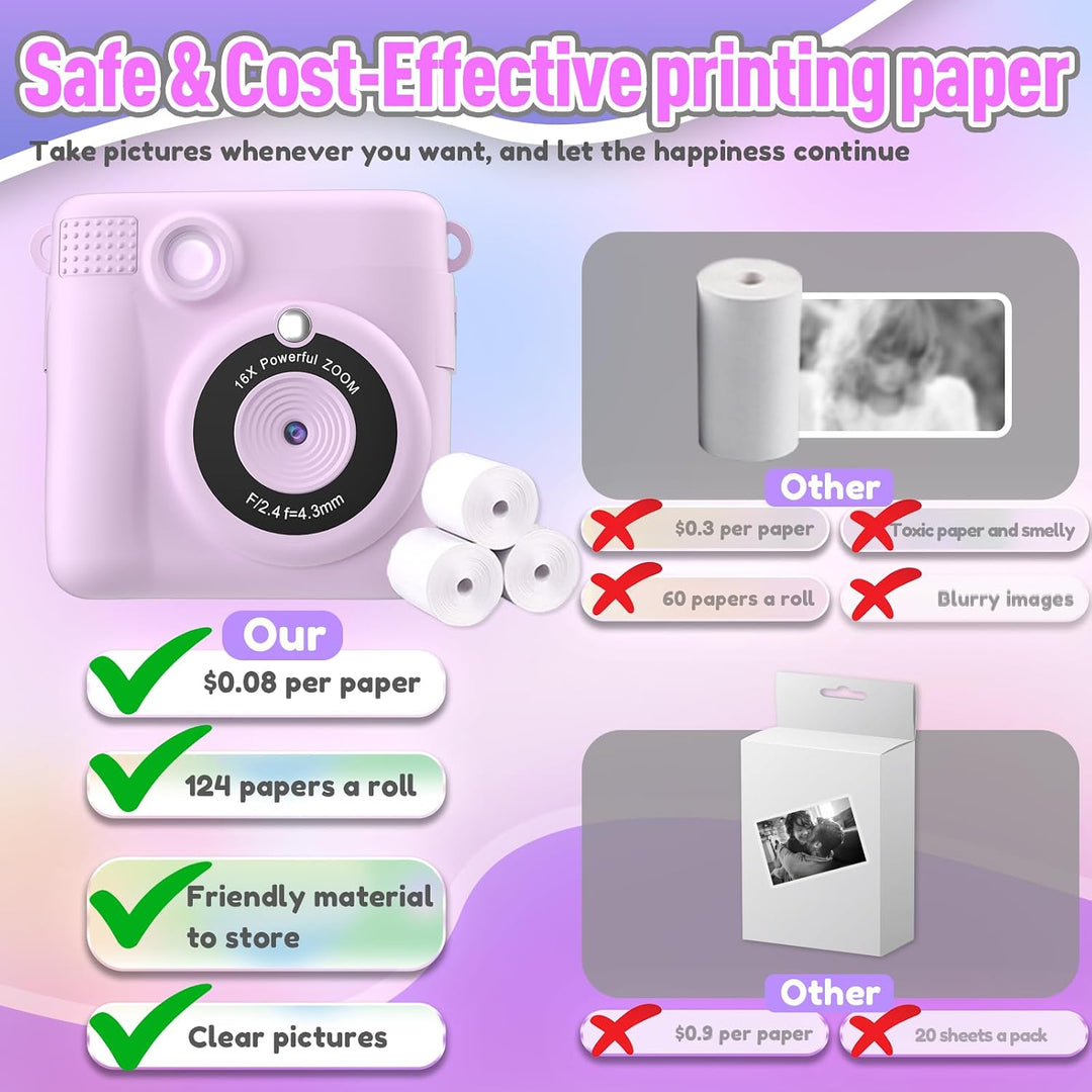 ESOXOFFORE Cámara de impresión instantánea para niños, regalos de c...