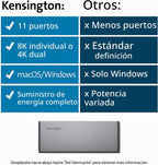 Kensington SD5700T Estación de acoplamiento Thunderbolt 4, Dual 4K, 90W PD - Compatible con Windows y Mac OS (K35175NA)