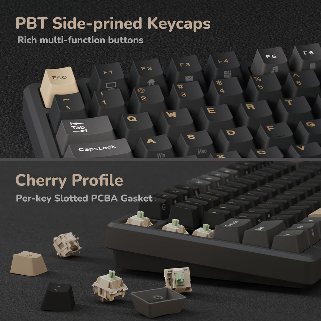 RK ROYAL KLUDGE Teclado Mecánico Inalámbrico M75 2.4Ghz\/BT5.1\/USB...