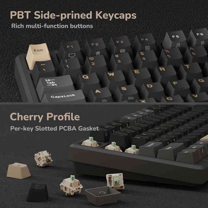 RK ROYAL KLUDGE Teclado Mecánico Inalámbrico M75 2.4Ghz\/BT5.1\/USB...
