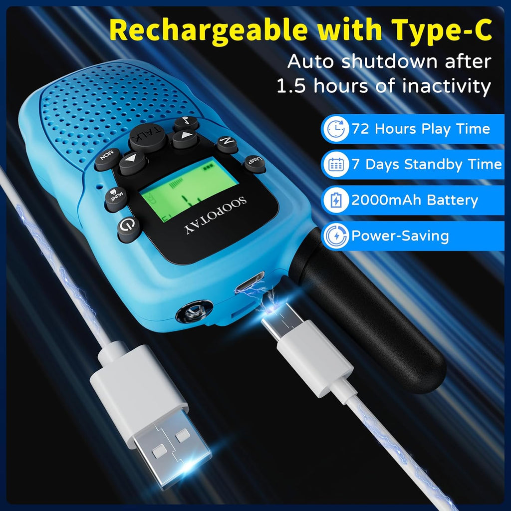 Walkie Talkie para niños, 3 unidades, juguetes Walkie Talkies para niñas y niños, radios de dos vías con 3 millas de larga distancia y 22 canales, niños Walky Talky para 3 – 12