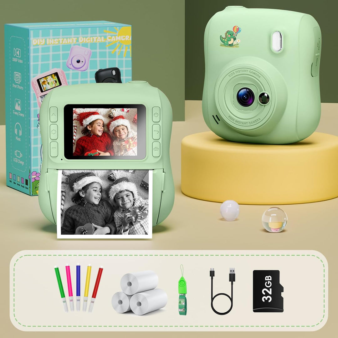 Cámara de impresión instantánea para niños, regalos de Navidad y cu...