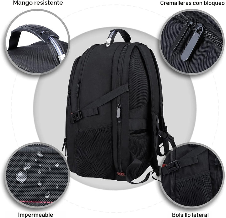 Mochila extra grande de viaje para portátil ANTERK, de 17.3 pulgada...