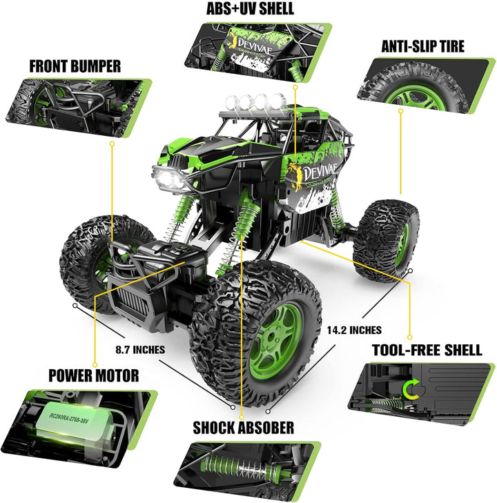 CROBOLL Autos RC grandes 1:12 para niños con función de elevación m...