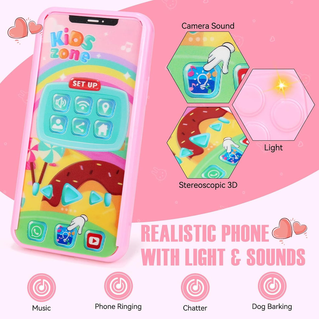 Bolso de juego de simulación para niñas pequeñas, bolso para niños pequeños con juguetes de maquillaje de simulación para niños pequeños, juguetes de bolso de juego de simulación de princesa con