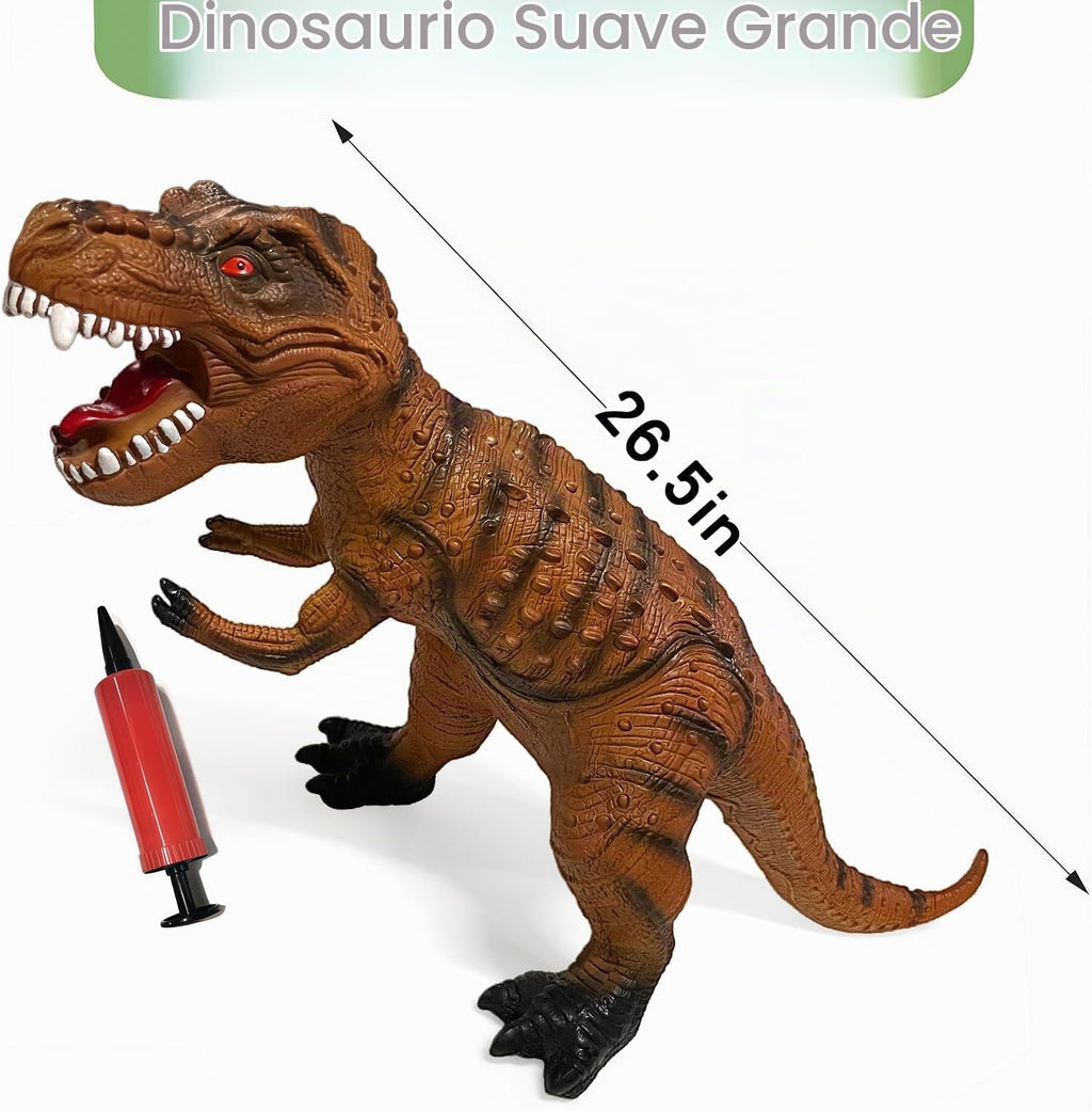 Gzsbaby Juguetes de dinosaurios grandes para niños pequeños, figuras de dinosaurio de tiranosaurio Rex de 28 pulgadas, juguetes de dinosaurio realistas jumbo para niños y niñas, regalo para niños de 1, 2, 3, 4, 5, 6, 7, 8 años (marrón)