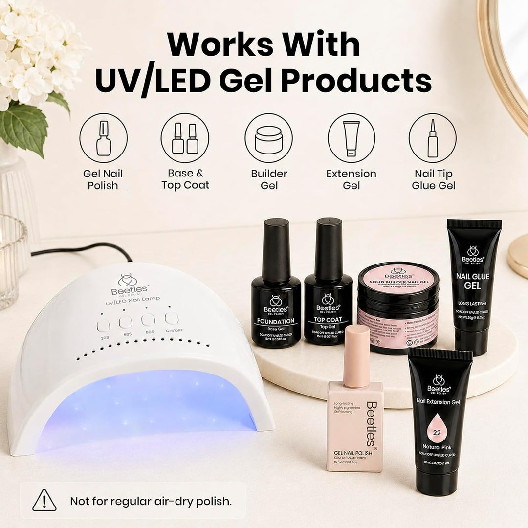 Beetles - Lámpara de uñas UV \u2013 Lámpara LED de uñas con 3 tempo...
